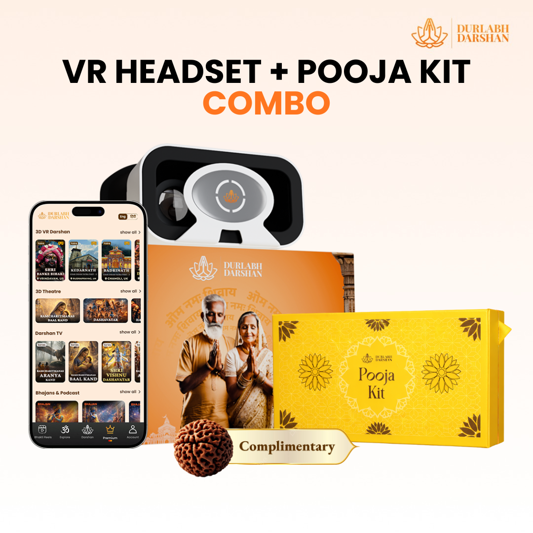 Durlabh Darshan Pooja Combo kit (Rudra Abhishek Pooja Kit + Durlabh Darshan VR Headset + 1 Month App Subscription
