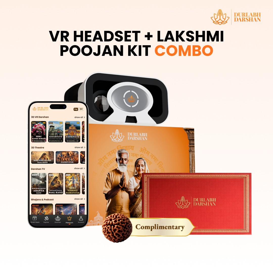Durlabh Darshan with VR Headset + Premium Pooja Kit + 1 Month App Subscription