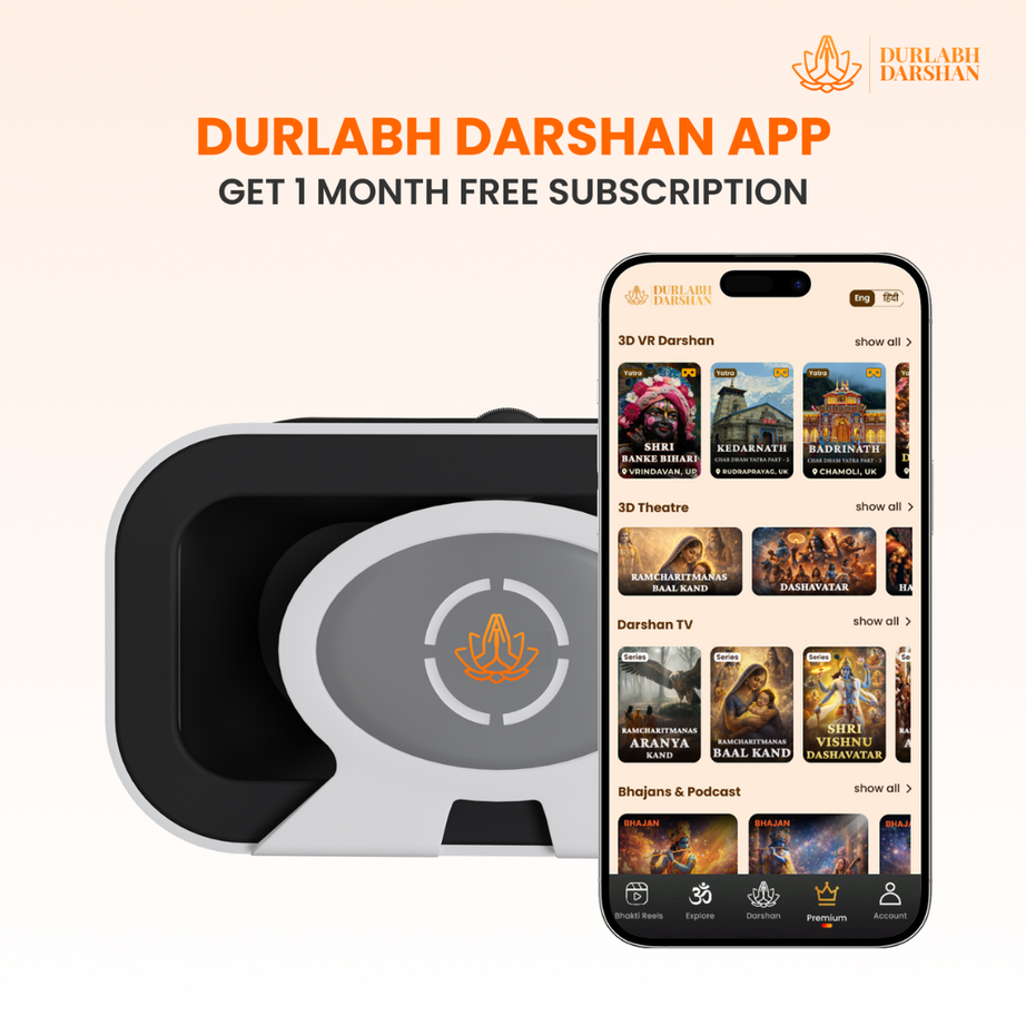 Durlabh Darshan with VR Headset + Premium Pooja Kit + 1 Month App Subscription