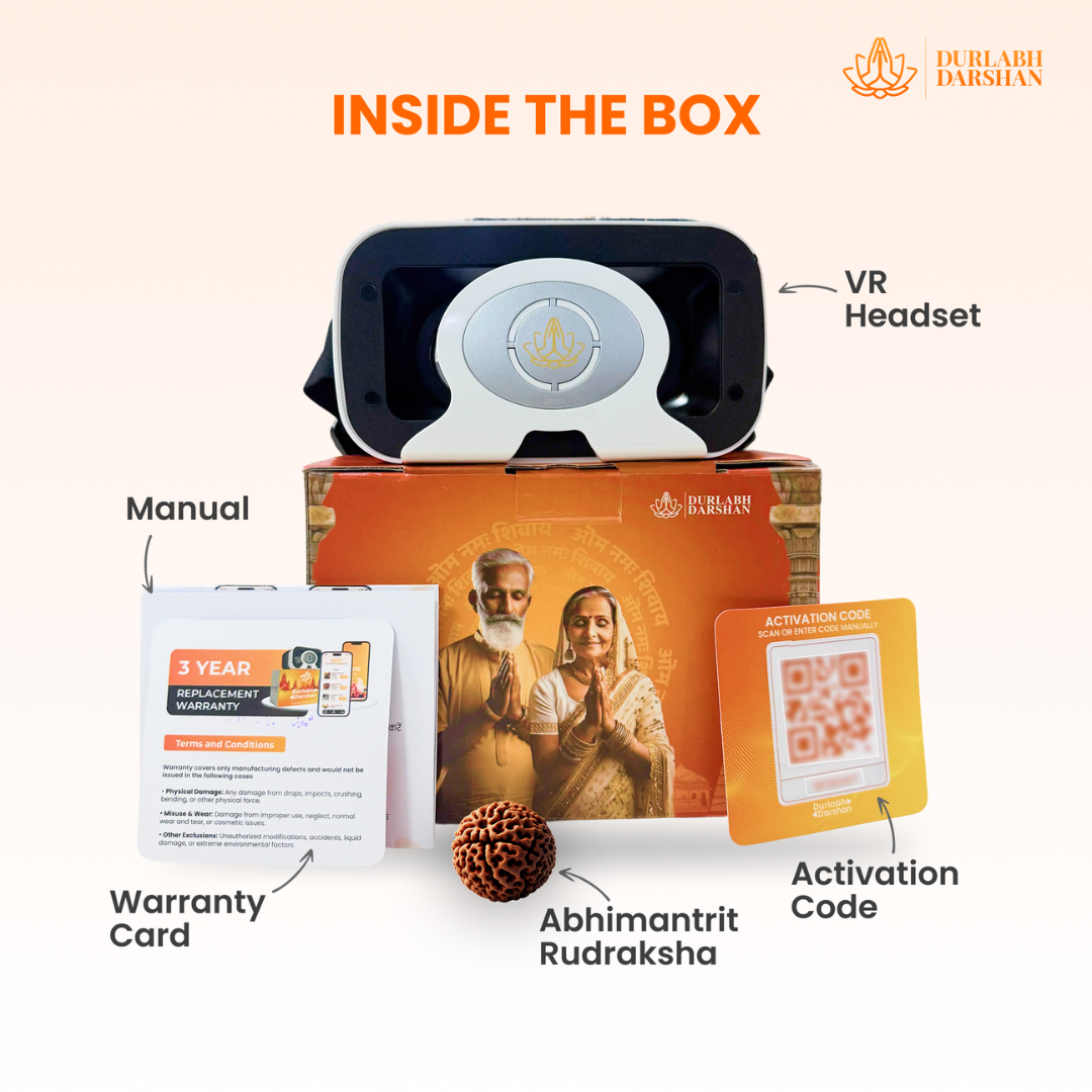 Durlabh Darshan with VR Headset + Premium Pooja Kit + 1 Month App Subscription