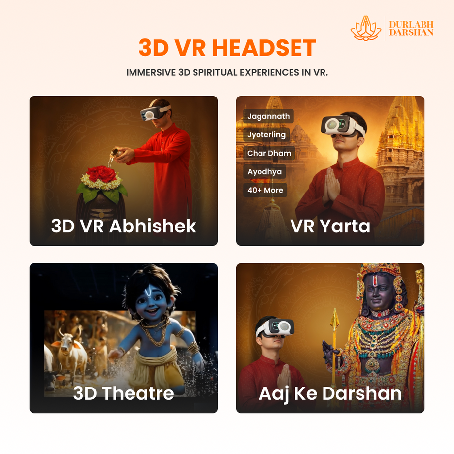 Durlabh Darshan Pooja Combo kit (Rudra Abhishek Pooja Kit + Durlabh Darshan VR Headset + 1 Month App Subscription