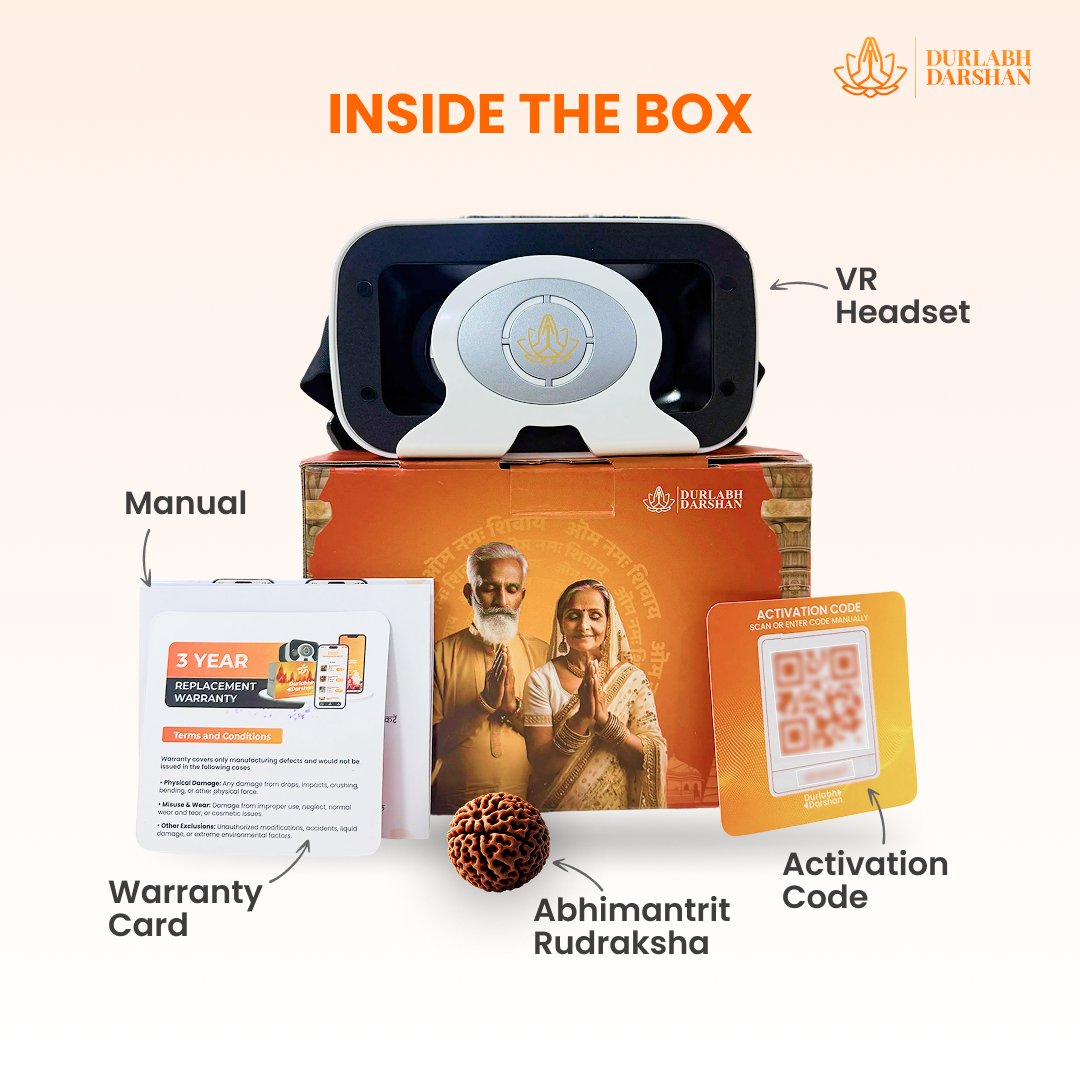 Durlabh Darshan Pooja Combo kit (Rudra Abhishek Pooja Kit + Durlabh Darshan VR Headset + 1 Month App Subscription