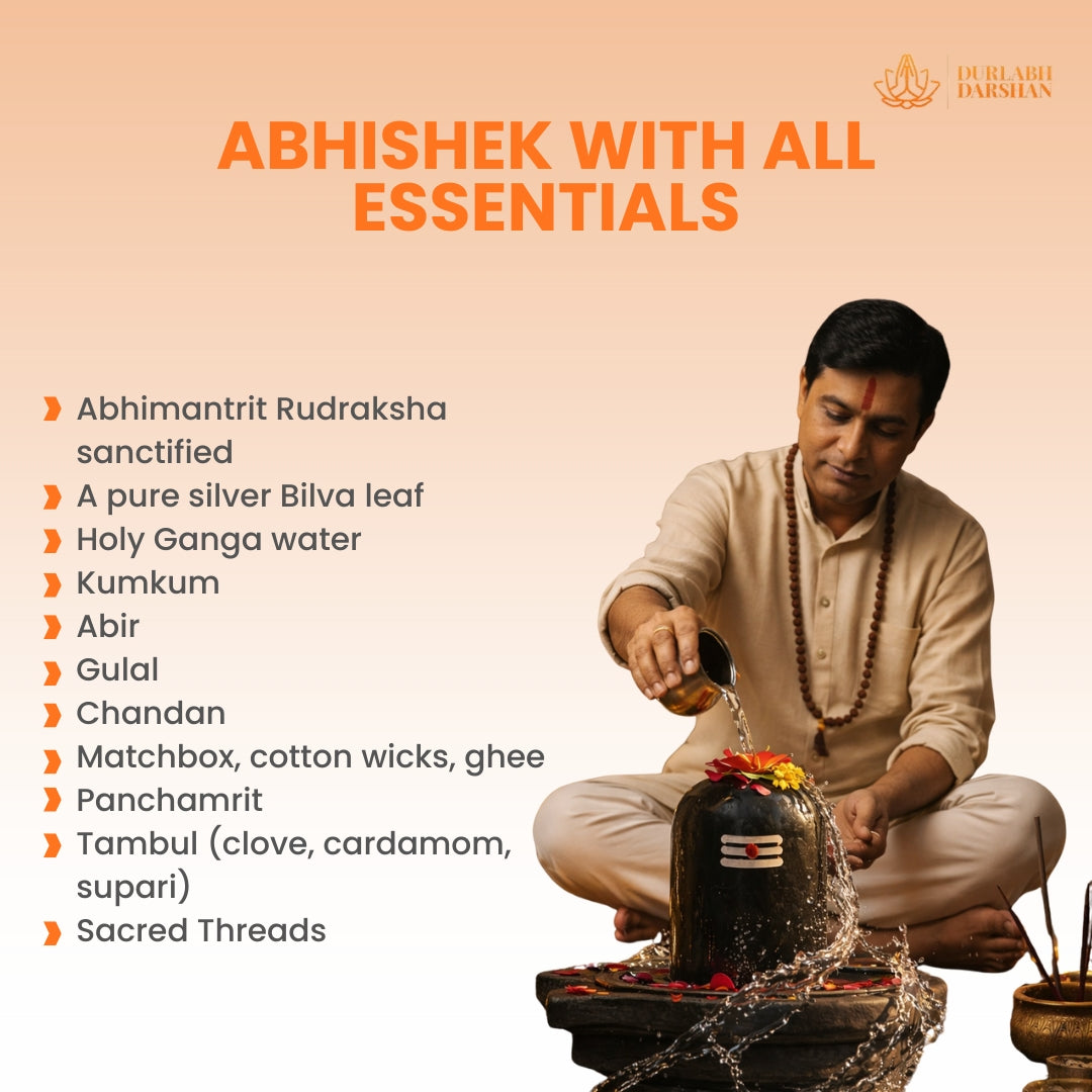 Durlabh Darshan Pooja Combo kit (Rudra Abhishek Pooja Kit + Durlabh Darshan VR Headset + 1 Month App Subscription